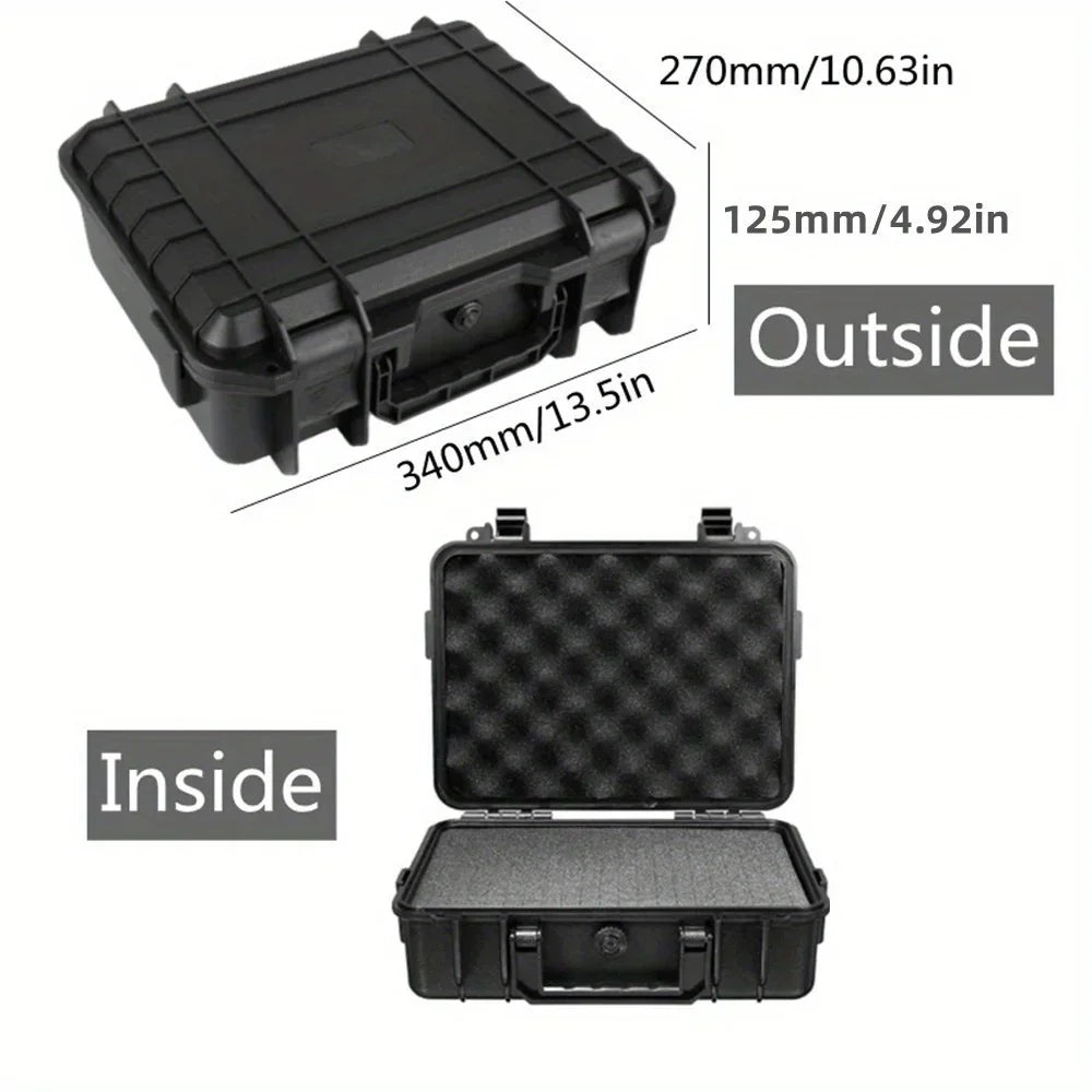 Waterproof Hard Carry Case Toolbox – Pre-Cut Foam Storage Organizer, Impact-Resistant Safety Protector for Hardware