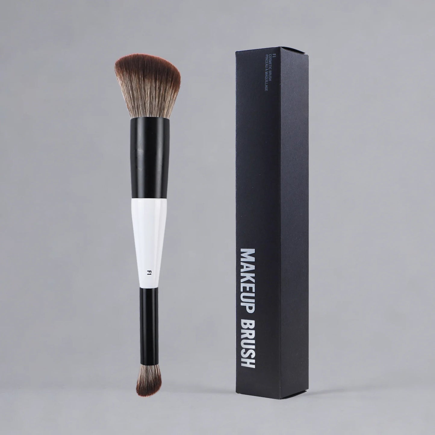 Dual-Ended Foundation Makeup Brush - F1 Blush, F2 Contour & F4 Powder Brush Set with Box