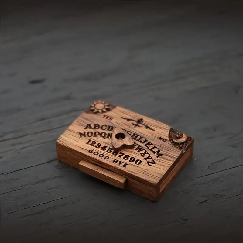Handmade Miniature Ouija Board | Wooden Talking Spirit Board with Planchettes for Divination