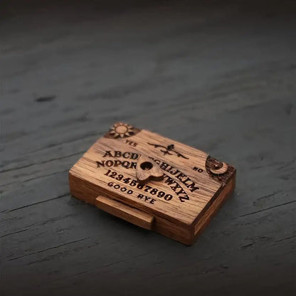Handmade Miniature Ouija Board | Wooden Talking Spirit Board with Planchettes for Divination