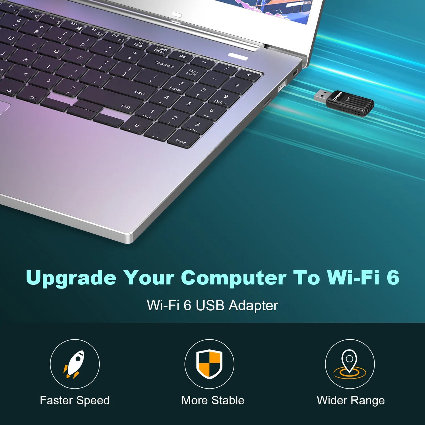 COMFAST AX900 USB WiFi 6 & Bluetooth 5.3 Adapter – Dual Band 2.4G/5GHz, 900Mbps Wireless Adapter for Windows 10/11, Plug & Play