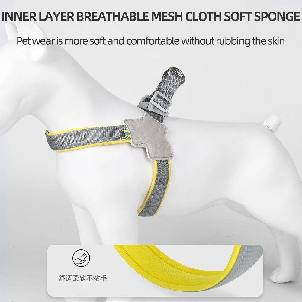 Reflective Pet Dog Harness: No-Pull Vest for Small to Medium Dogs and Cats - Puppy Chest Strap for Pugs, Chihuahuas, Bulldogs