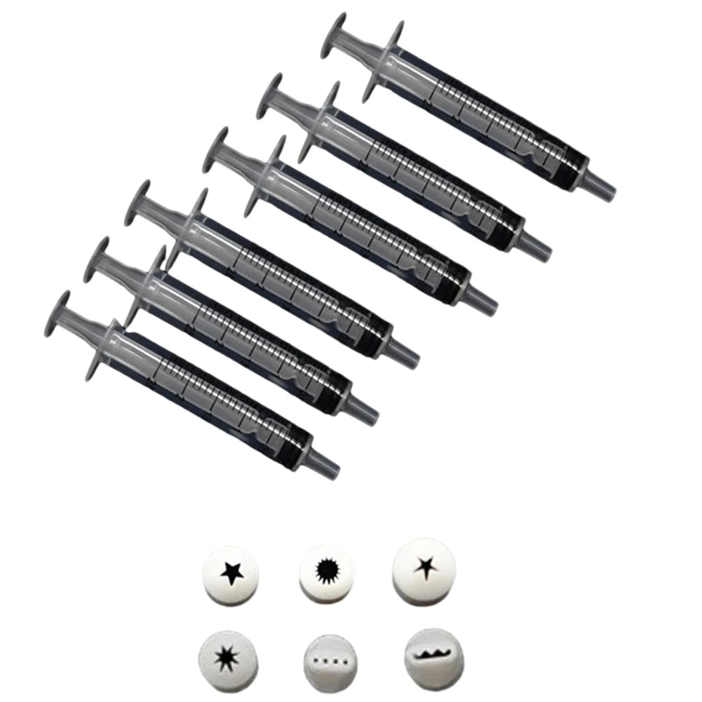 6PCS Mini Cake & Dessert Nozzles Set – Press Tools for Clay, Milk Cream, and Food Decoration