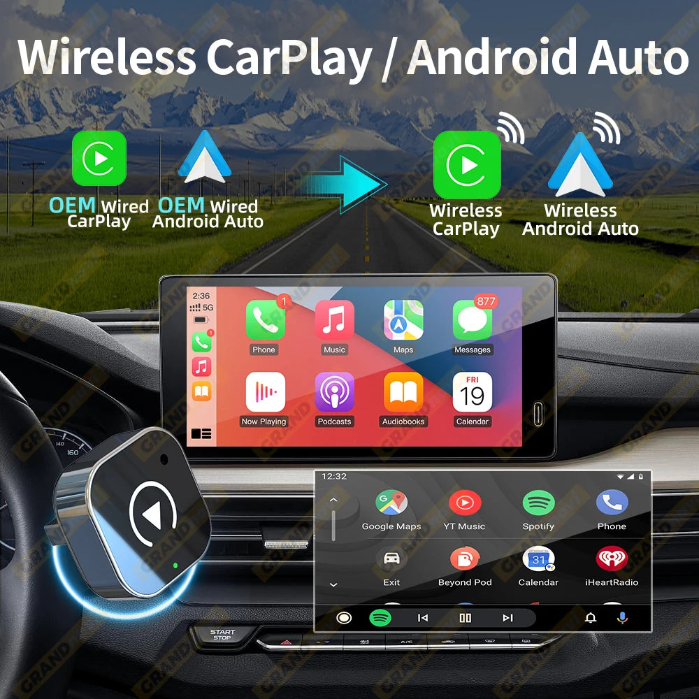 Wireless CarPlay & Android Auto Adapter — USB Smart Mini Box, Plug & Play, Universal for VW, Toyota, Nissan, Honda, Ford, Benz