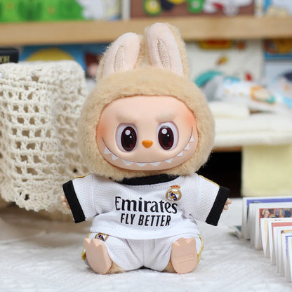 17cm Labubu Doll Clothing DIY Football Sportswear – Size 7 Vinyl Pendant Toy for Boys V1 V2 V3