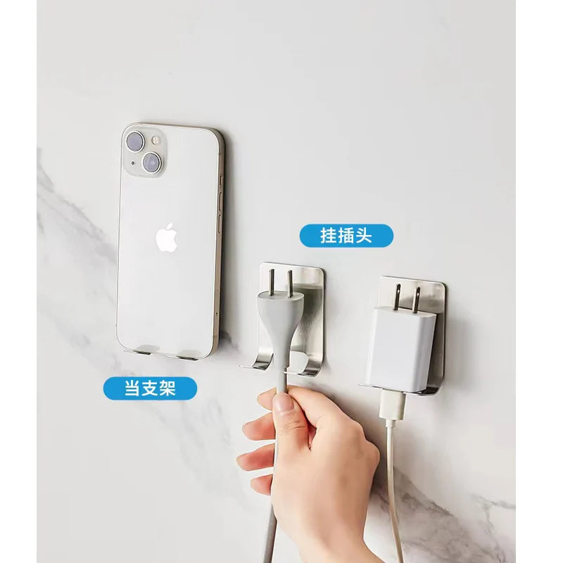 Stainless Steel Razor Holder Wall Hook – No-Drill Bathroom Shaver Storage Rack Organizer Accessories