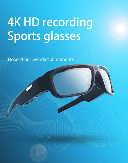 4K HD Smart Glasses Camera — Eyewear Camcorder for Driving, Cycling & Outdoor Video Recording
