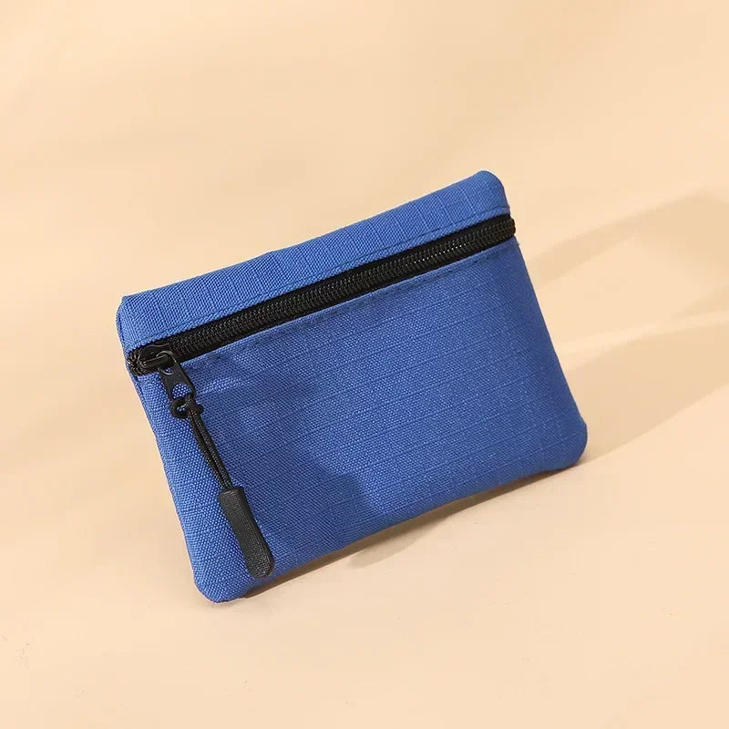 Canvas Mini Coin Purse with Zipper – Cute Solid Color Key & Money Pouch for Kids, Women & Men