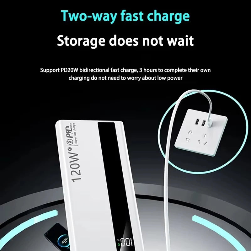 Xiaomi 500000mAh High-Capacity Power Bank — 120W Super Fast Charging Portable Battery Charger for iPhone, Samsung, Huawei