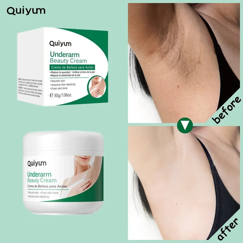 QUIYUM Underarm & Body Brightening Cream 30g – Dark Spot Corrector for Armpits, Knees & Elbows, Melanin Removal & Skin Tone Care Cream