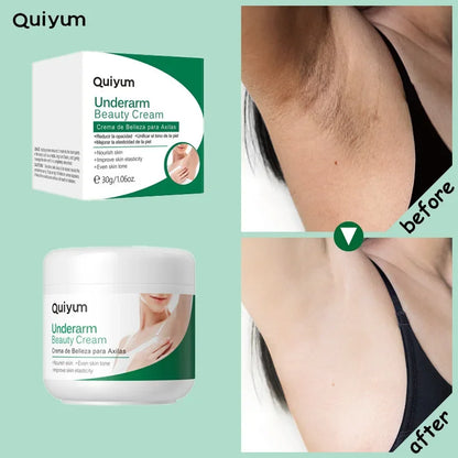 QUIYUM Underarm & Body Brightening Cream 30g – Dark Spot Corrector for Armpits, Knees & Elbows, Melanin Removal & Skin Tone Care Cream