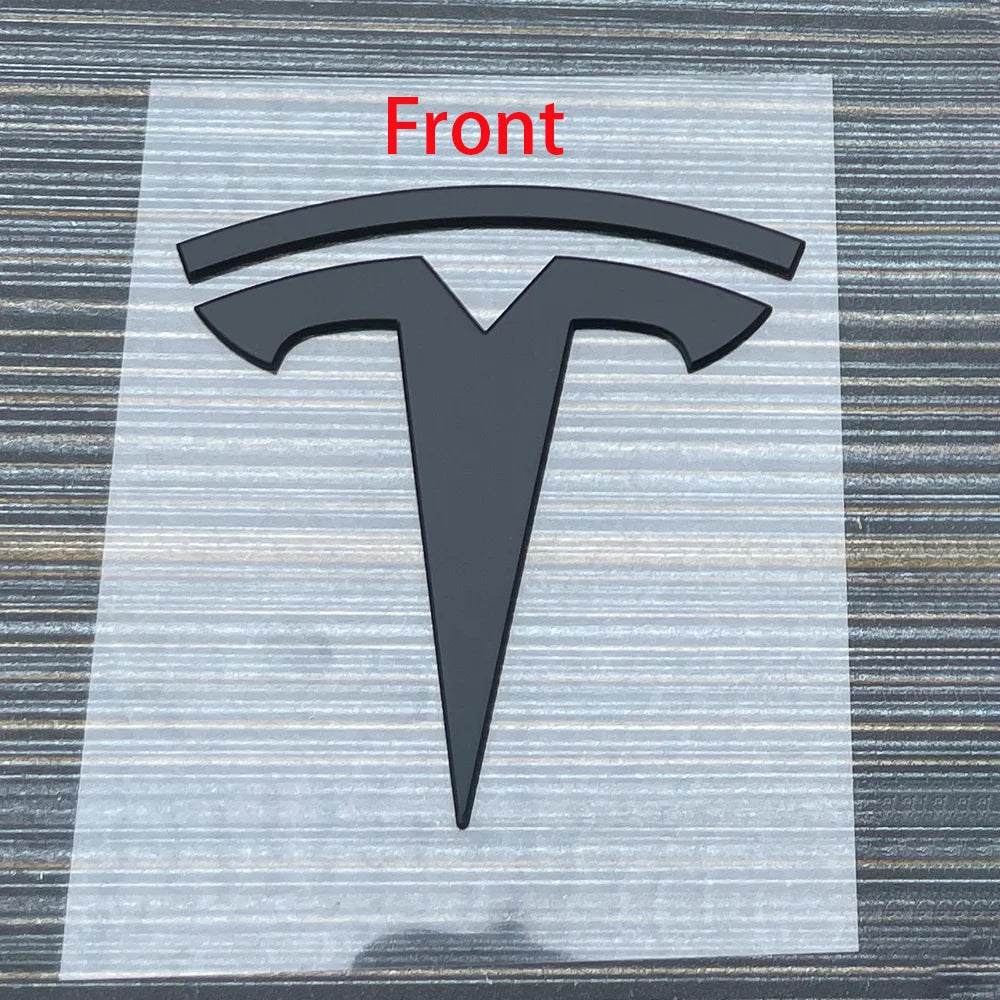 Tesla Model 3 & Y Logo Sticker – Front Hood & Rear Trunk Badge Car Accessory