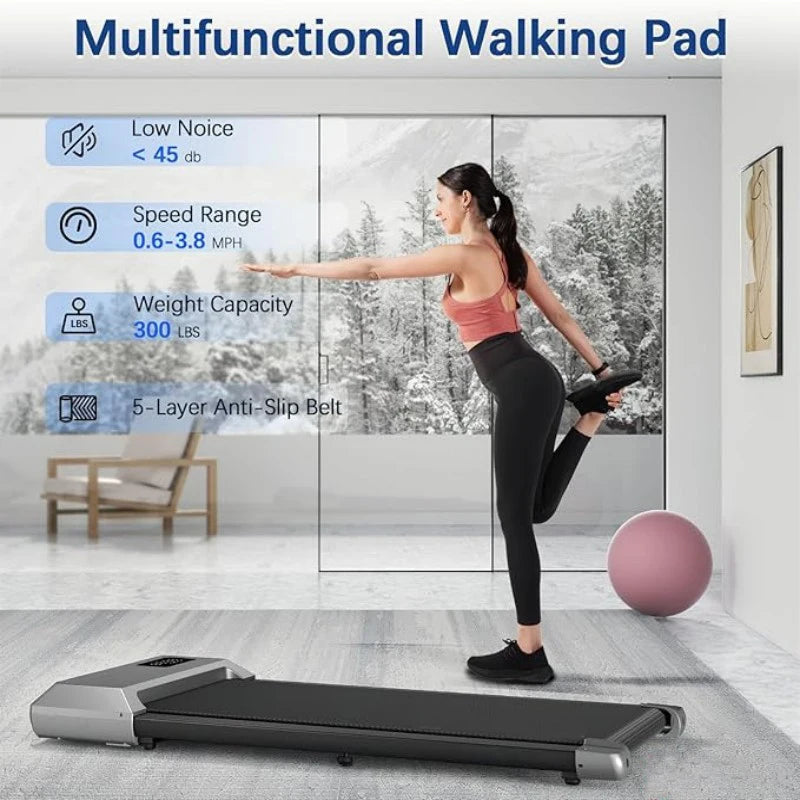 300lbs Home Treadmill – 2.5HP 2-in-1 Walking & Running Pad with LCD Digital Display, Fitness Exercise Machine