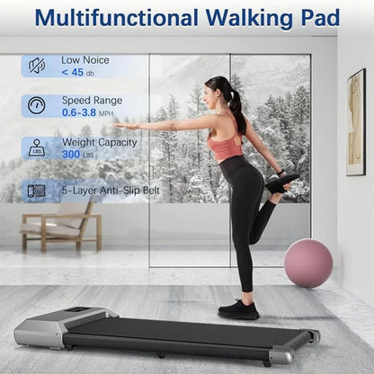 300lbs Home Treadmill – 2.5HP 2-in-1 Walking & Running Pad with LCD Digital Display, Fitness Exercise Machine