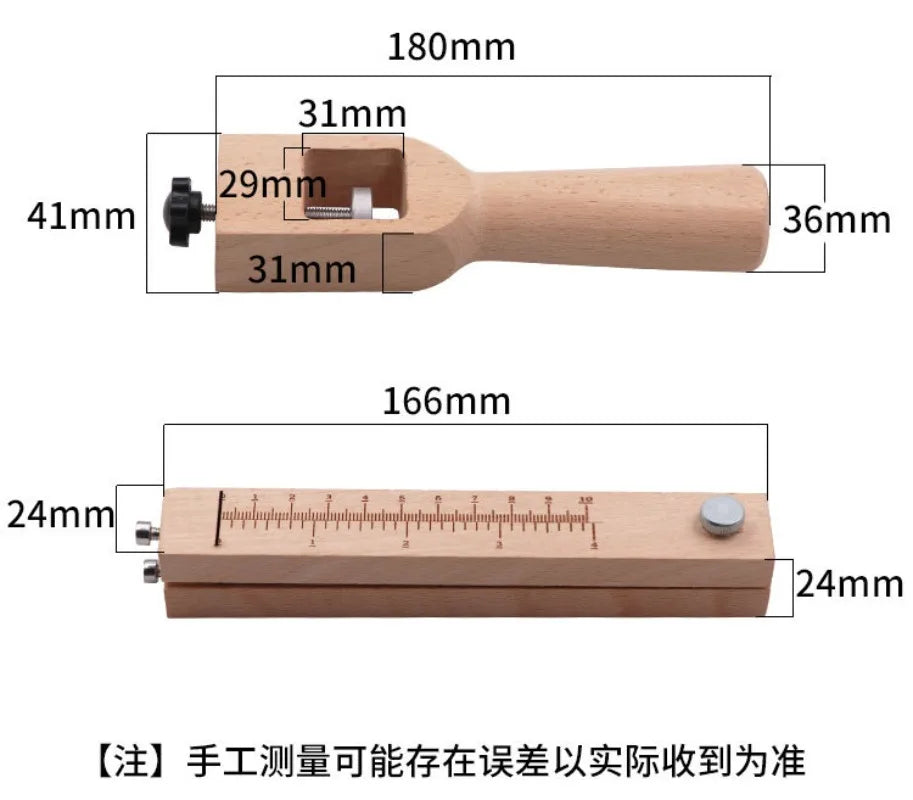 Wooden Adjustable Leather Strap Cutter with 5 Sharp Blades – Precise DIY Belt Cutting Tool for Leathercraft