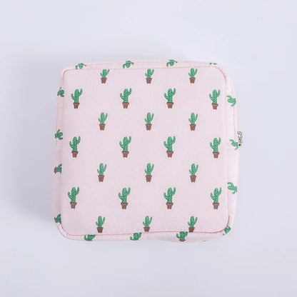 Cute Cartoon Girl Cosmetic Bag – Mini Travel Makeup Organizer for Lipstick, Sanitary Pads & Toiletries