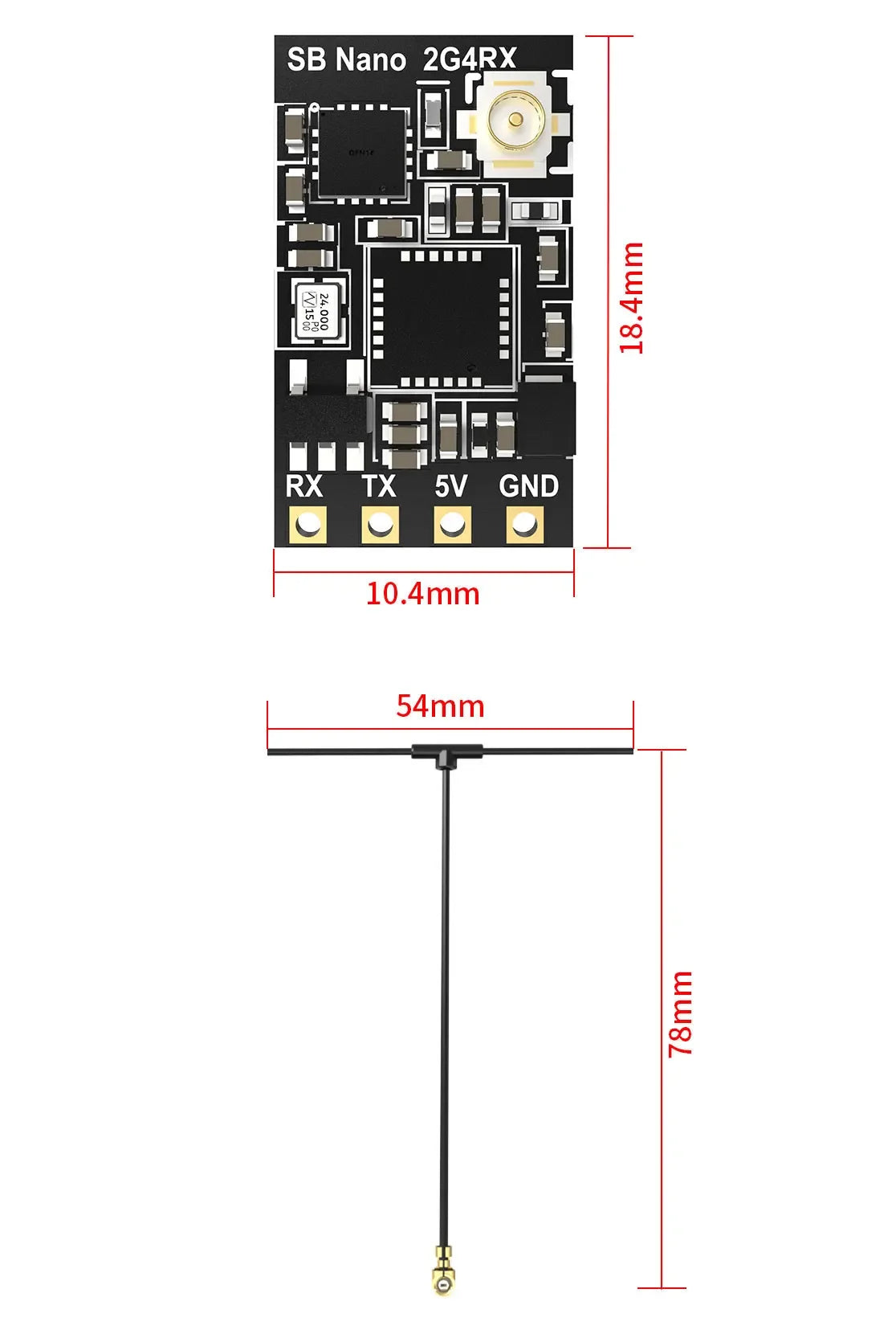 SpeedyBee Nano 2.4G ExpressLRS ELRS Receiver – Long Range FPV Freestyle Drone DIY Parts