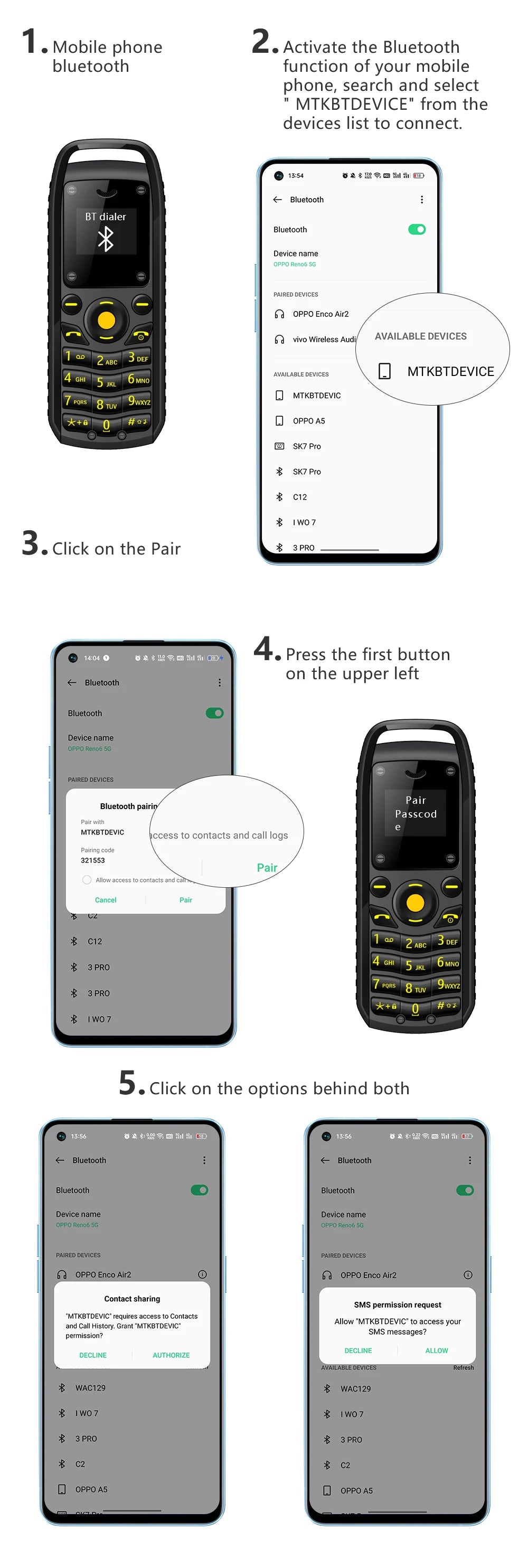 SERVO B25 Super Mini Mobile Phone – Dual SIM, Magic Voice, Bluetooth, Blacklist, Alarm Clock, 2G Feature Cellphone
