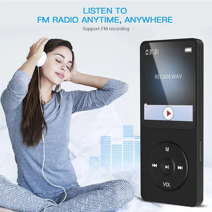 128GB Bluetooth MP3 MP4 Music Player - Lossless Audio, FM Radio & Voice Recorder for Sports