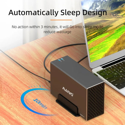 MAIWO 3.5 Inch HDD Case – Dual Bay SATA RAID Storage Enclosure & Docking Station for 2.5/3.5 Inch External Hard Drives