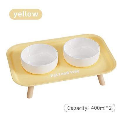 Colorful Dopamine Pet Double Bowl – Stainless Steel Large Capacity Cat & Dog Feeding & Water Dish Fashion Pet Bowl Set