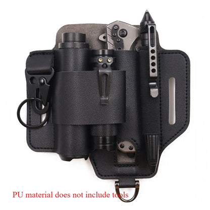 EDC Tactical Tool Holster - Outdoor Waist Storage Pouch for Flashlight, Knife & Wilderness Survival Gear