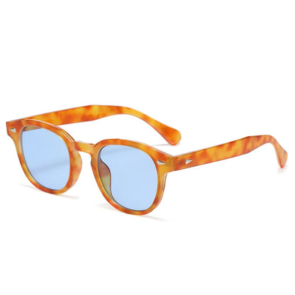 JNPCXI Retro Round Sunglasses – Punk Leopard Rivet Fashion Shades UV400 for Men & Women
