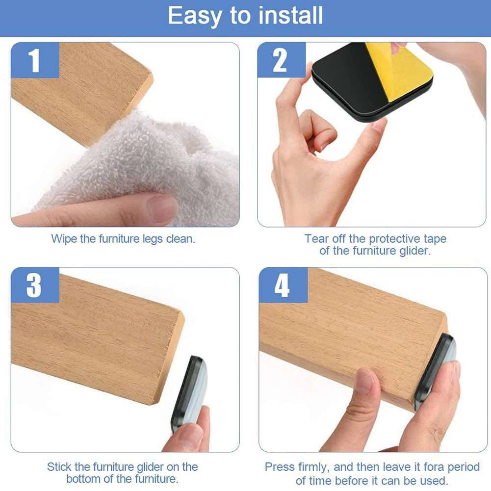 20PCS Feet Glider Sliding Pads – PTFE Square Furniture Sliders for Home, Floor Mover Pads for Household Hardware