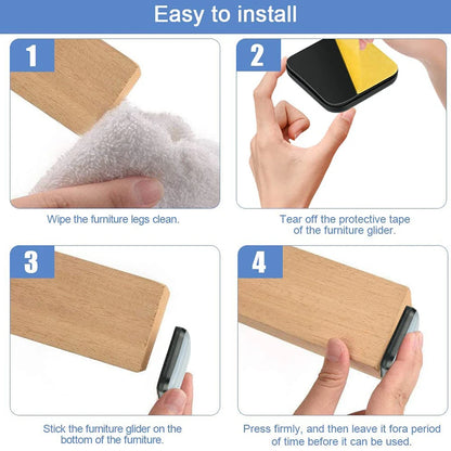 20PCS Feet Glider Sliding Pads – PTFE Square Furniture Sliders for Home, Floor Mover Pads for Household Hardware