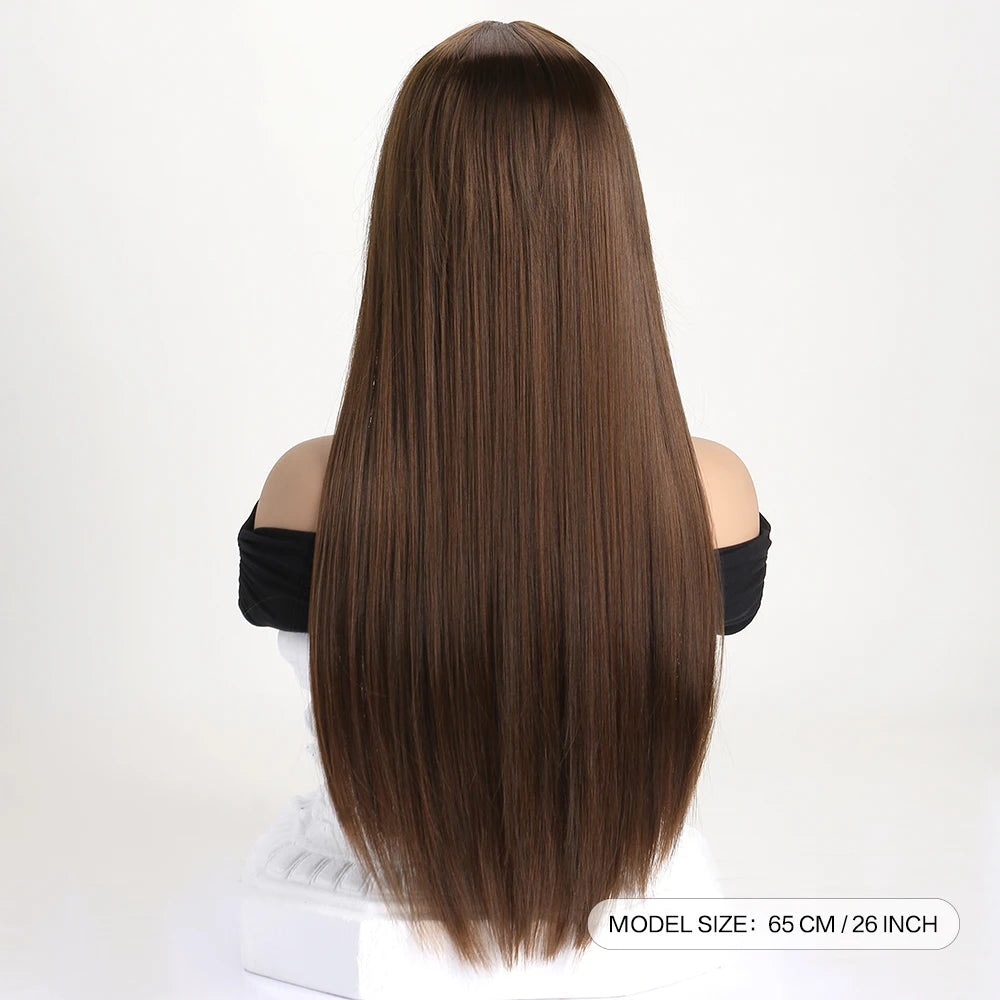 26" Long Straight Synthetic Wig for Women – Colorful Fashion Wig for Daily Wear, Halloween Costume, Party & Cosplay