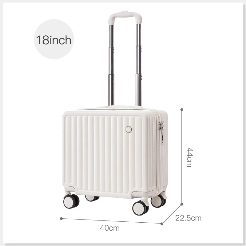 18" Cute Travel Luggage – Lightweight Airline Suitcase with Password Lock and Silent Universal Wheels