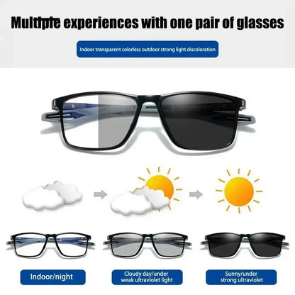 Photochromic TR90 Anti-Blue Light Multifocal Reading Glasses – Progressive Near & Far Eyewear for Men & Women, Sports Eyeglasses