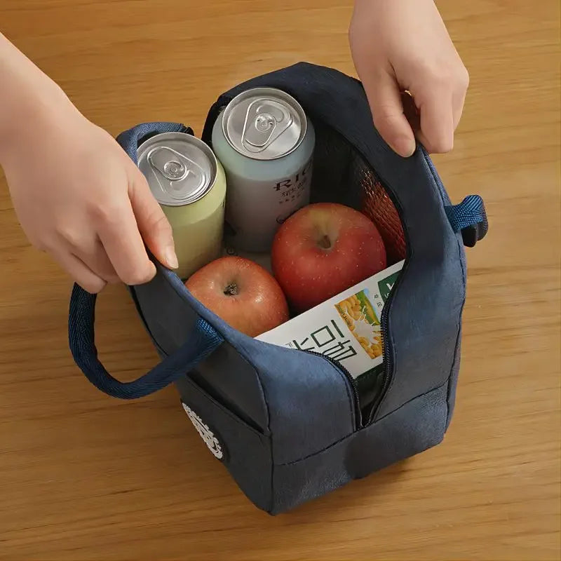 Insulated Bento Lunch Bag with Aluminum Foil and Ice Pack - Meal Storage Handbag for Students