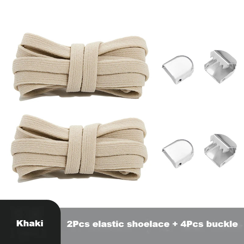 No-Tie 8MM Flat Elastic Shoelaces – Quick Sneakers Laces for Kids & Adults, Shoe Accessories