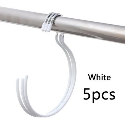 Non-Slip Plastic Coated Scarf Storage Rack – Multifunctional Tie, Belt & Hat Hanger Organizer Hook for Closet (1/2/5 Pack)