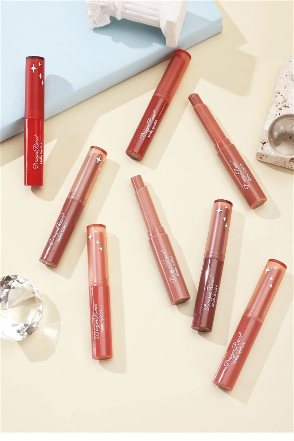 Nude Matte Waterproof Lipstick – Long-Lasting Velvet Red Lipsticks for Women, Non-Fading Lip Makeup