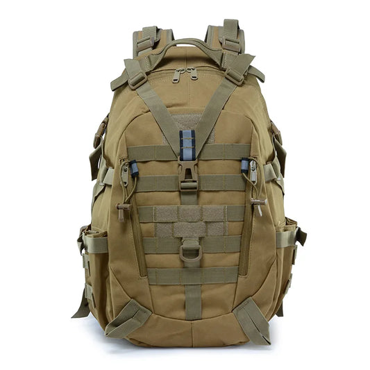 40L Tactical Camping Backpack - Men's Travel Bag, Molle Climbing Rucksack for Hiking, Outdoor, Fishing, and Reflective Shoulder Strap