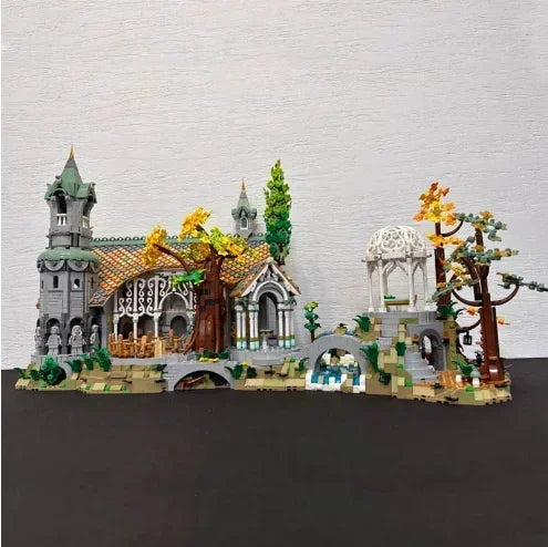 Rivendell Street View Building Blocks Set - 6167pcs Film Series Model, Compatible with 10316 Style Bricks, Ideal Gift for Kids