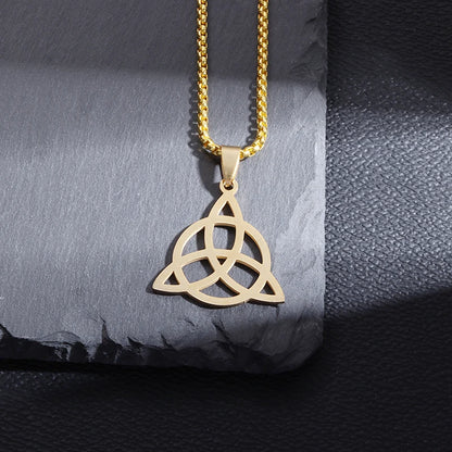 Witch Knot Cuff Bracelet - Stainless Steel Pagan Magic Knot Good Luck Amulet Celtic Knot Jewelry