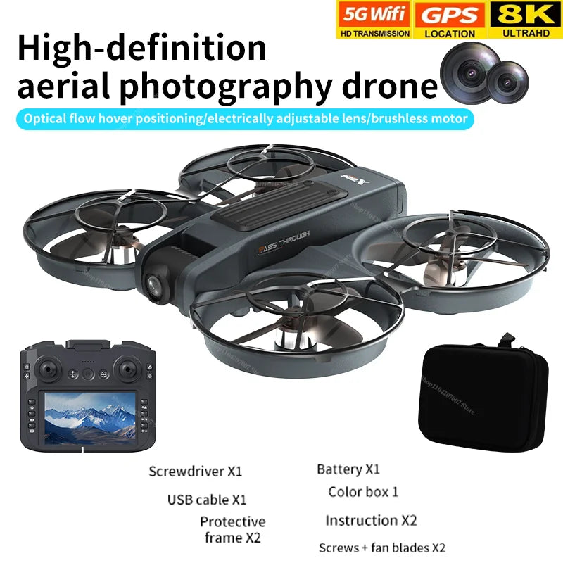 X226 Drone VR – Brushless RC Quadcopter with Dual HD Camera, Optical Flow Hover, Obstacle Avoidance, Remote Control Toy for Boys