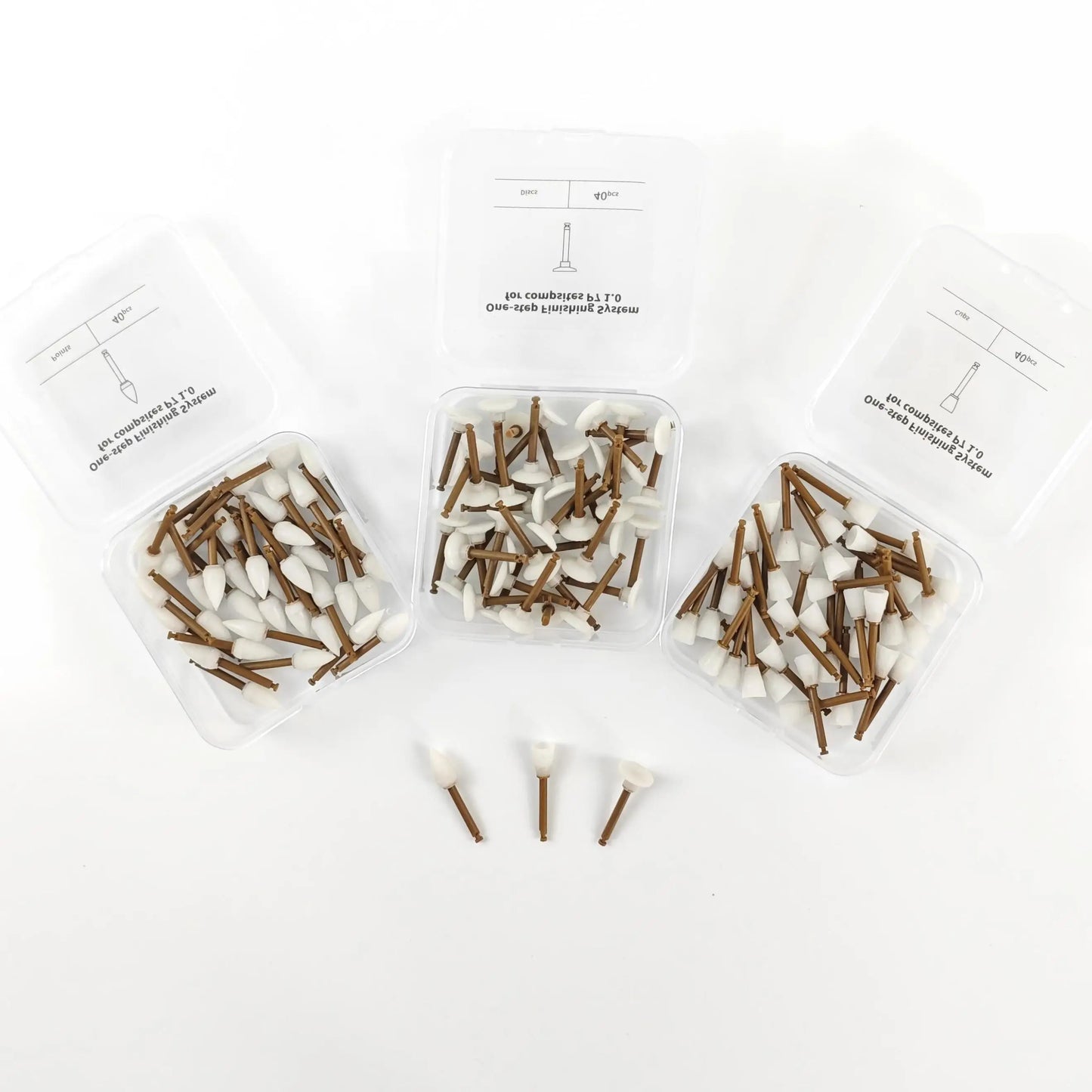 Dentpark 40pcs Dental One-Step Finishing System — P7 1.0 Finisher Cups, Points, Discs for Composite Polishing with RA Shank