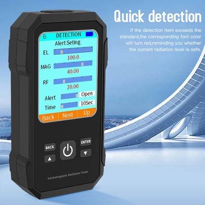 3-in-1 EMF Radiation Detector - Electric, Magnetic & RF Field Meter for Electromagnetic Radiation Testing