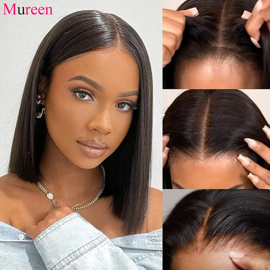 250% Density Straight Bob Wig for Women – Glueless Wear-and-Go, 4x4 Lace Closure, Ready-to-Wear Human Hair