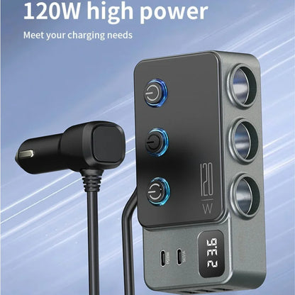 Car Cigarette Lighter USB Charger Splitter - 35W PD & QC3.0 Multi-Port 12V/24V Car Power Adapter with USB-C