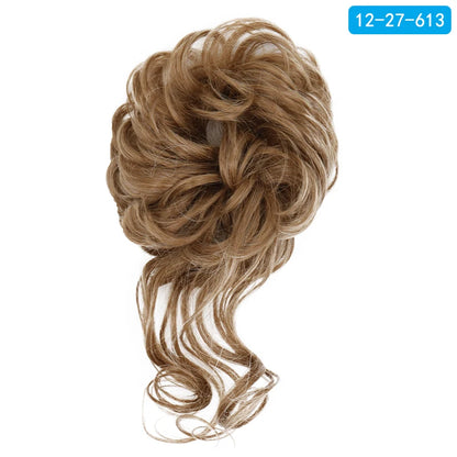AZQUEEN Messy Bun Hair Extension – Synthetic Curly Wave Chignon Scrunchie, Elastic Band Updo Hairpiece for Women