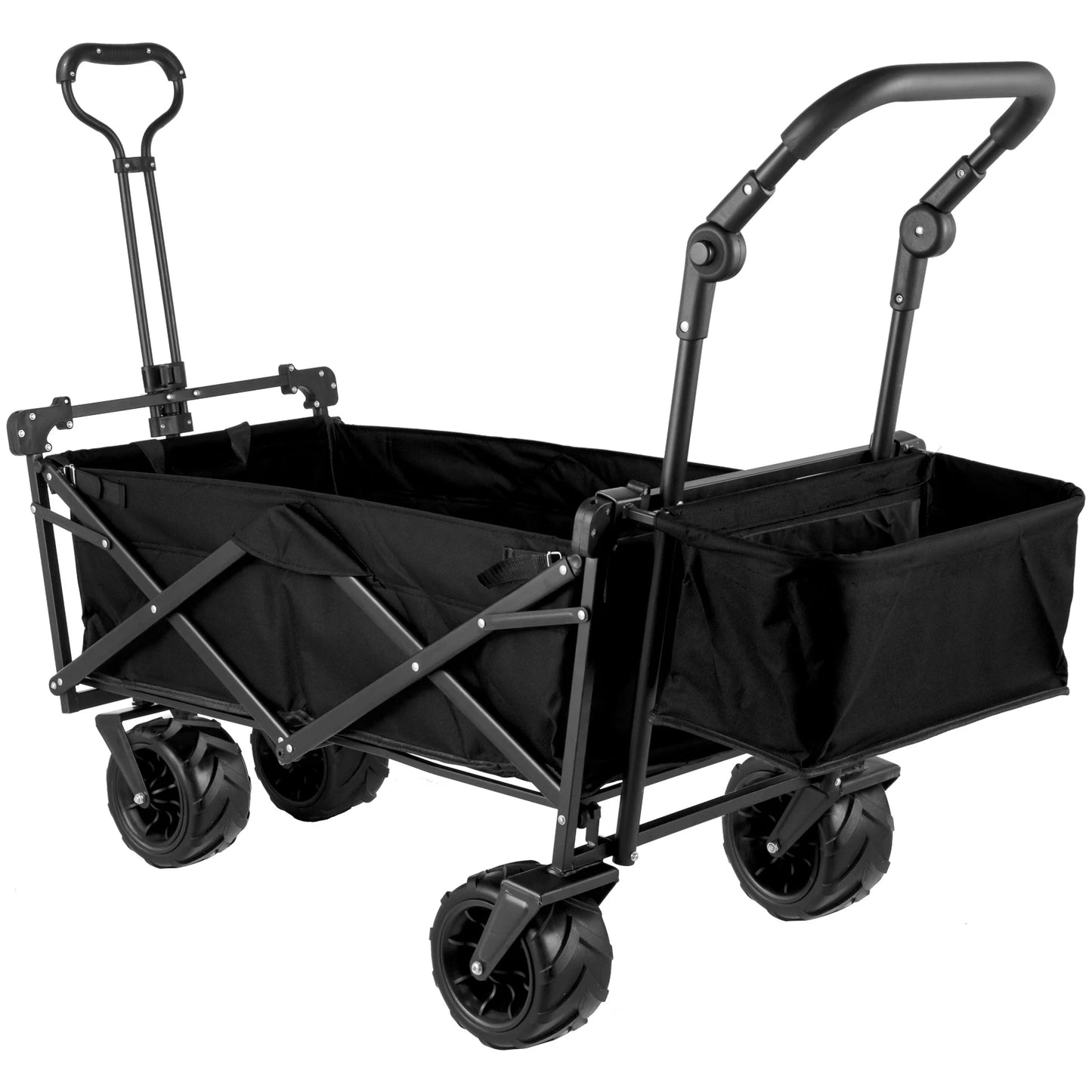VEVOR Extra Large Collapsible Garden Wagon – Foldable Cart with Removable Canopy for Camping, Shopping & Groceries