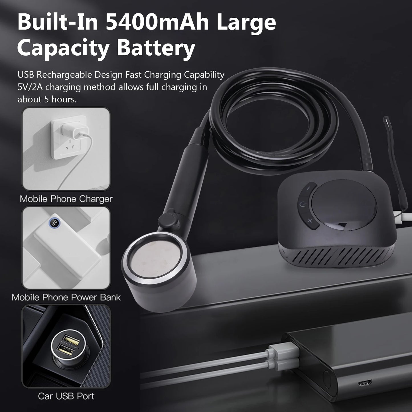 Rechargeable Camping Shower 3.6V 8000mAh – IPX8 Waterproof Portable Outdoor Shower 6L/min