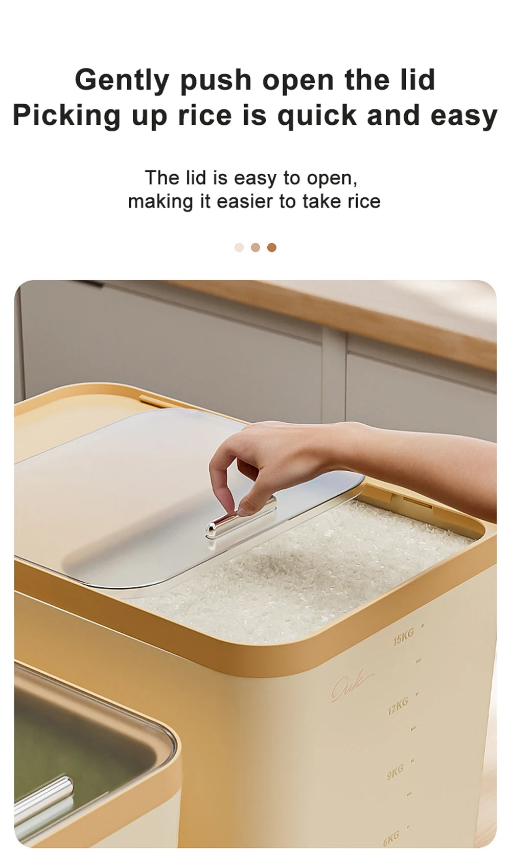 10KG Rice Storage Container & Pet Food Box - Sealed Cereal Dispenser with Buckle, Insect-Proof Grain Organizer for Kitchen