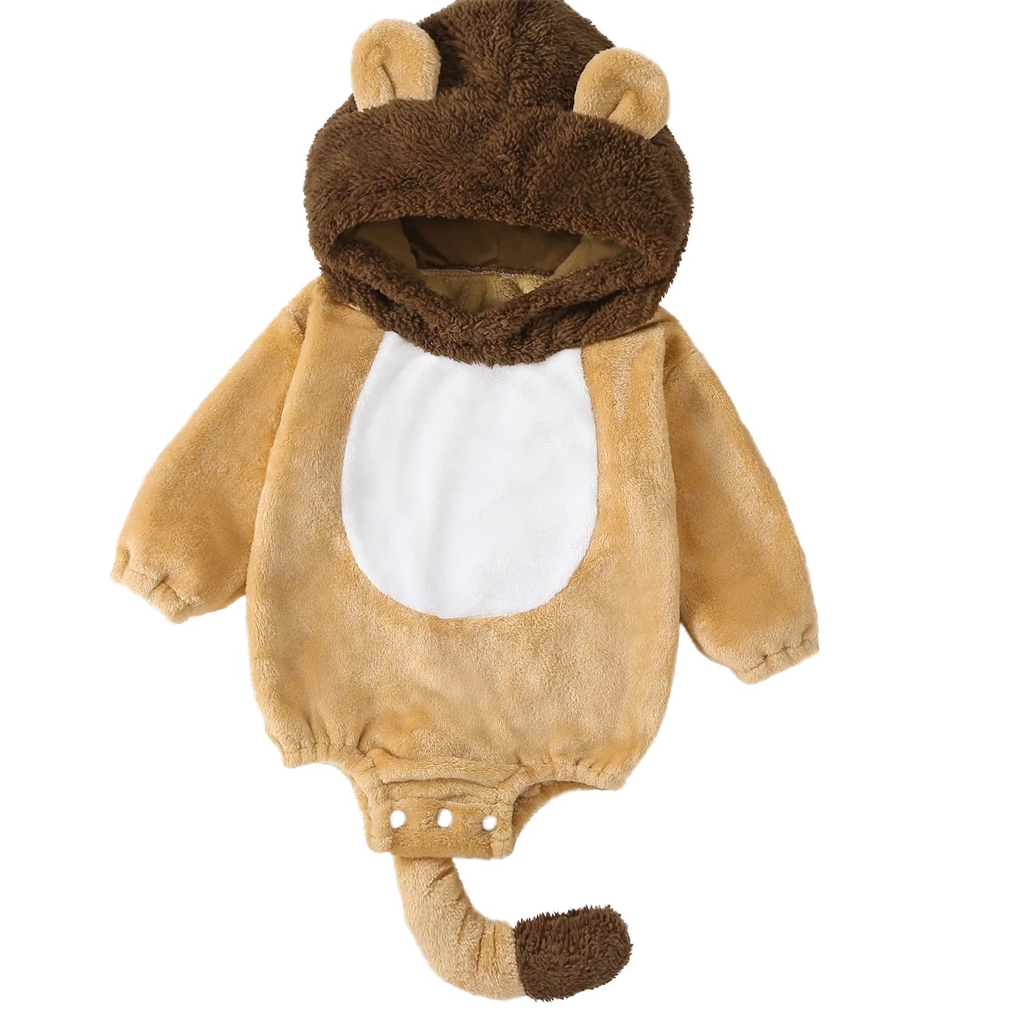 Baby Animal Hooded Romper — Flannel Costume Jumpsuit for Newborn Boys & Girls, Halloween Outfit