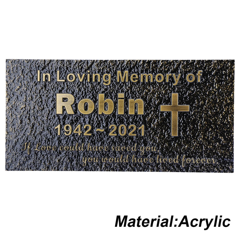 Personalized Memorial Plaque – Custom Engraved Grave Marker for Loved Ones or Pets (Dog & Cat), Remembrance Plaques